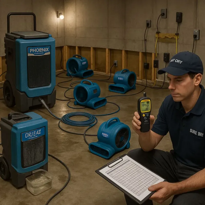 Structural Drying and Dehumidification process in Lanham, MD